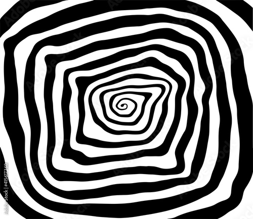 Vector spiral. Spiral. The concentric circles. The silhouette of the spiral. Effect, hypnosis, the symmetry of the spiral. Abstract background, design element.