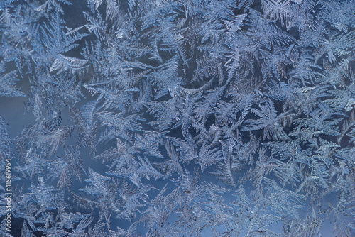 Beautiful patterns on frosty window