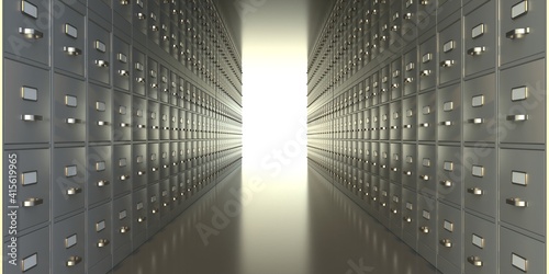 Billede på lærred Archive file cabinets storage room