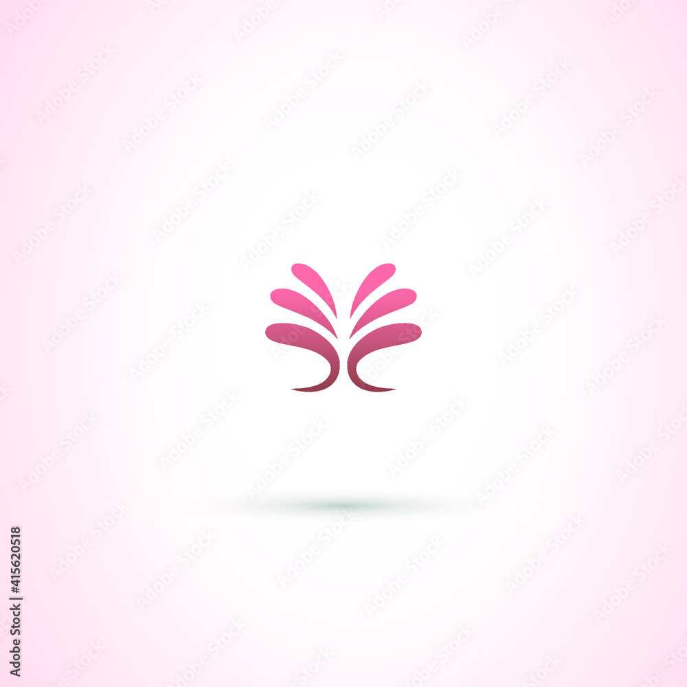 Leaf growth Logo skincare abstract design vector template Linear style