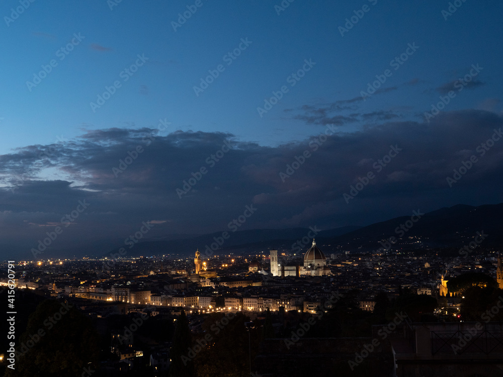 Florence at night, Tuscany, Italy, Europe