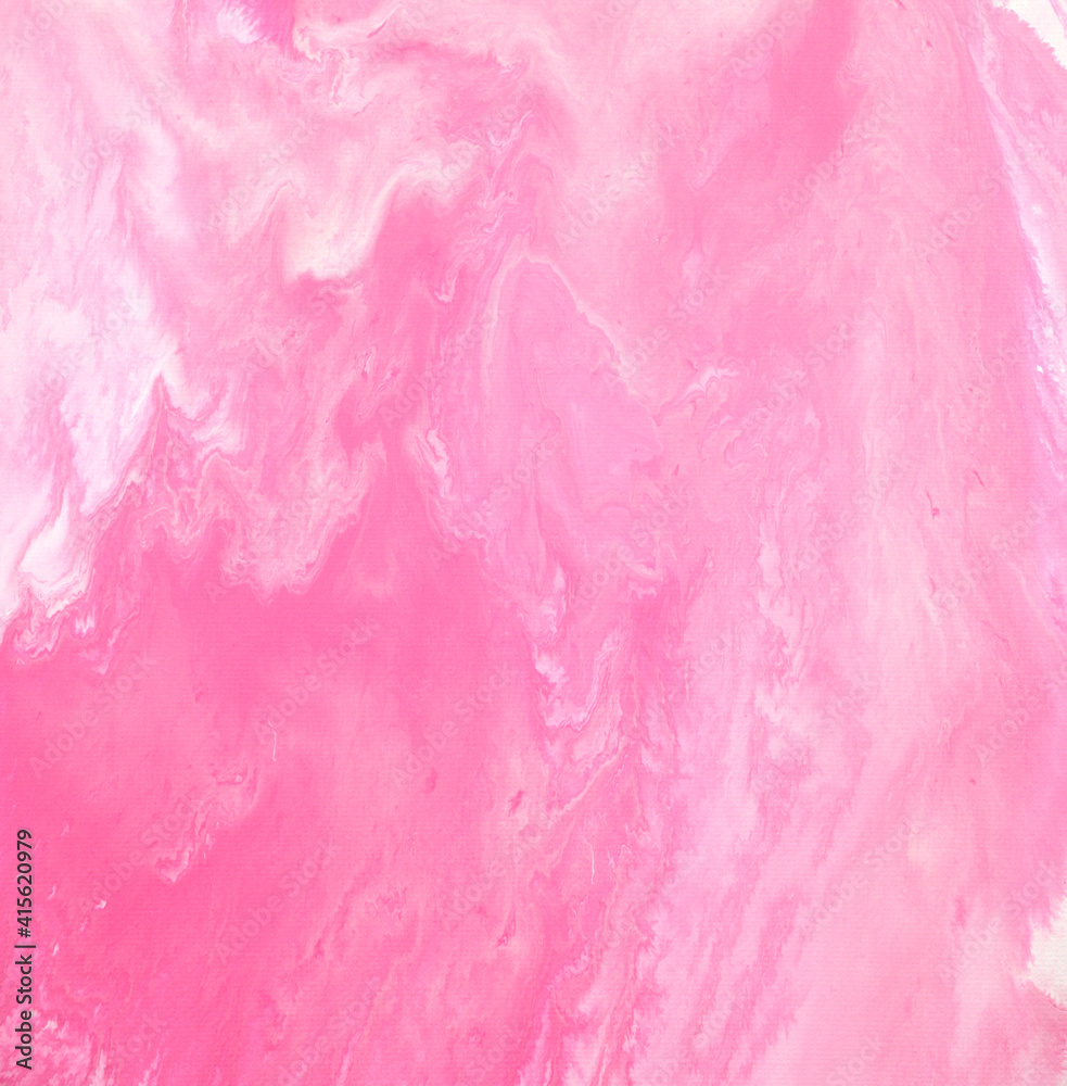 Fototapeta premium Handmade. Fluid art. Acrylic abstract background. Pink pastel texture painted on canvas. Fine art artwork. Modern, contemporary art. Original.