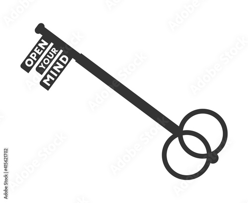 Key with open your mind message