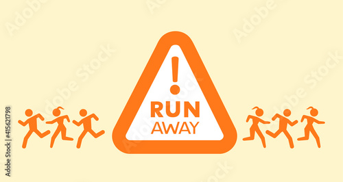 Run away symbol