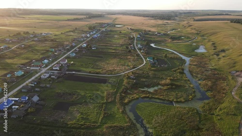 aerial view of highway