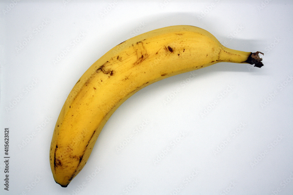 Yellow ripe banana on a white background. Yellow ripe banana on a white background.