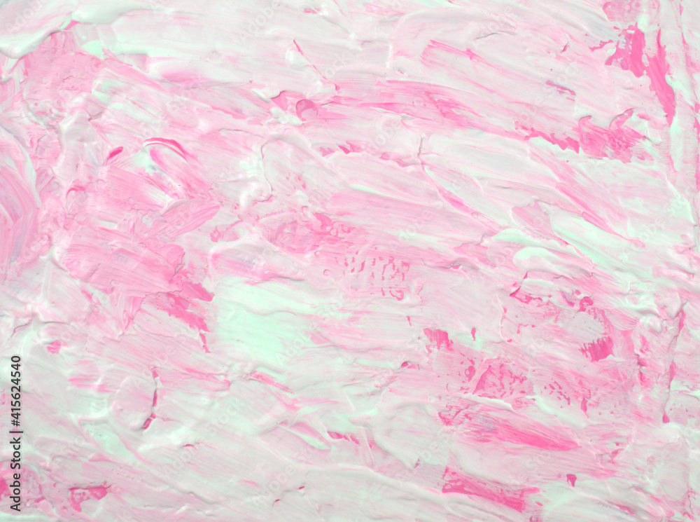 Handmade. White and pink, pastel acrylic fluid art texture abstract artwork. Liquid colors element painting on canvas, handmade. Contemporary, modern original art.