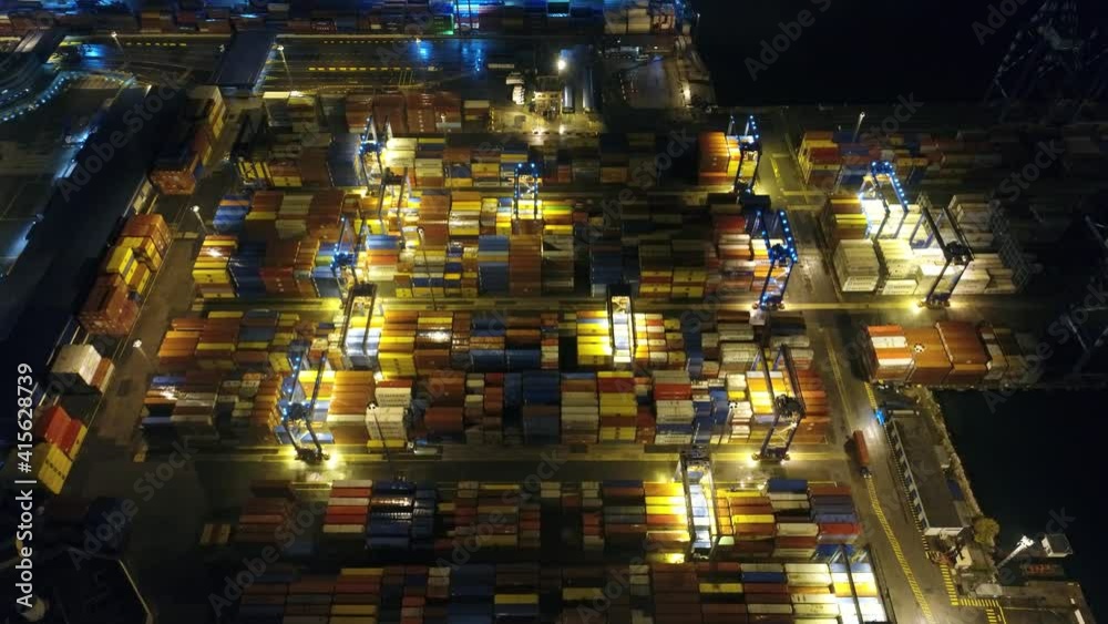 Aerial perspective of a container port, United States of America Aerial perspective of a container port, United States of America