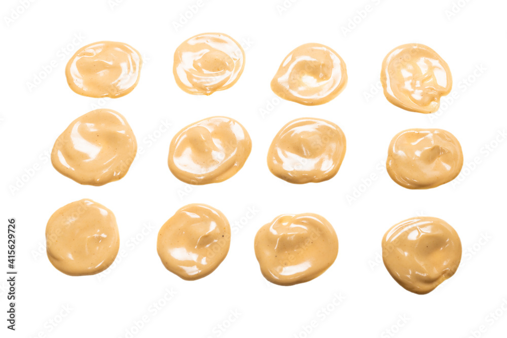Mushroom sauce splashes isolated on white background. Mushroom sauce splashes isolated on white background.