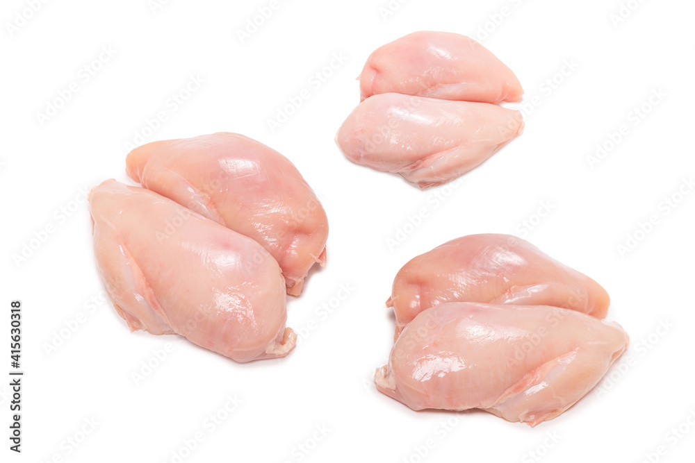 Raw chicken fillet isolated on white background. Raw chicken fillet isolated on white background.