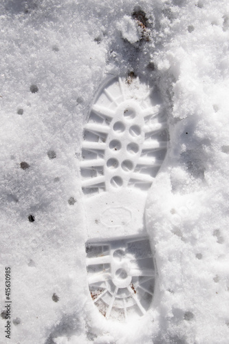footprint in the snow