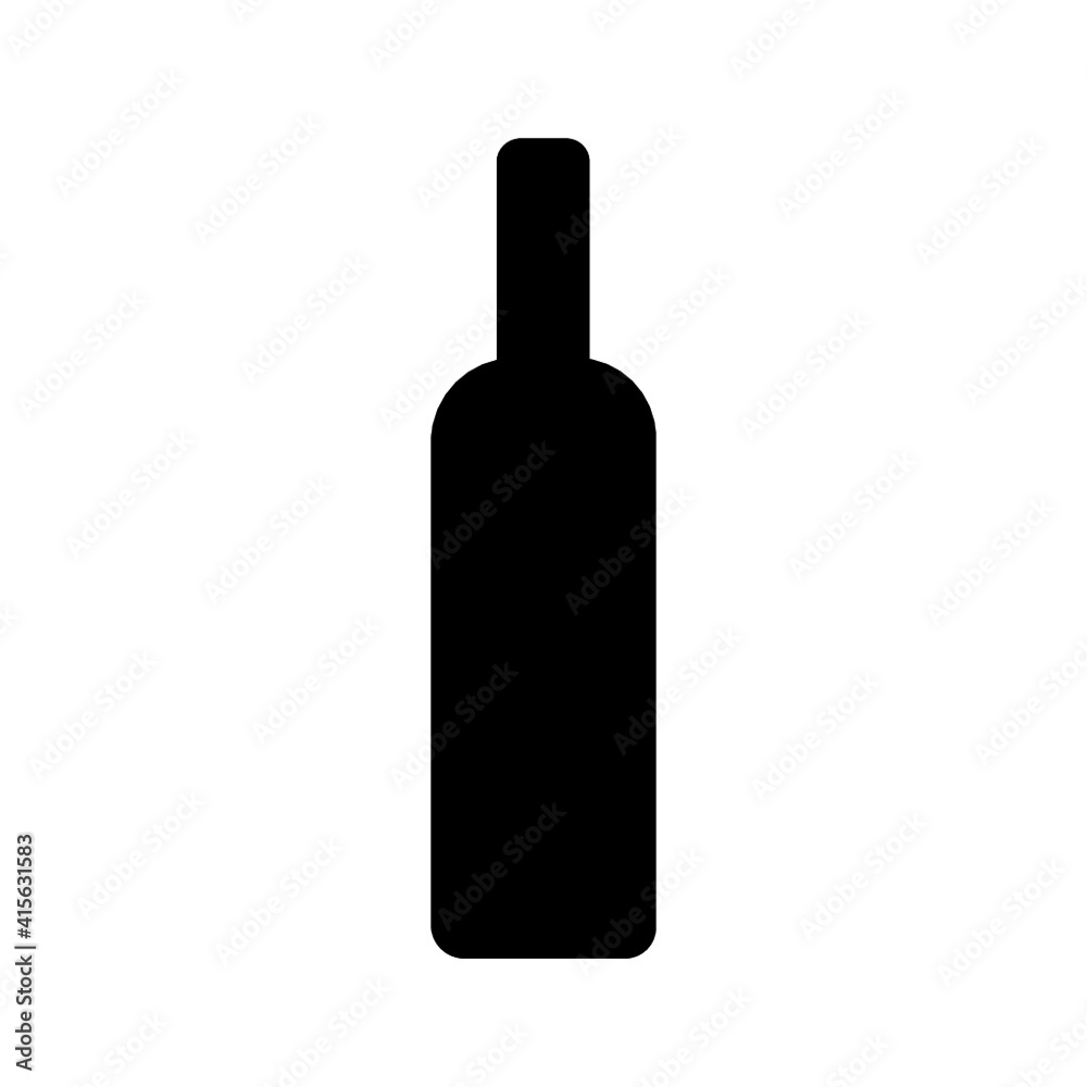 Black wine bottle on white graphic illustration Black wine bottle on white graphic illustration