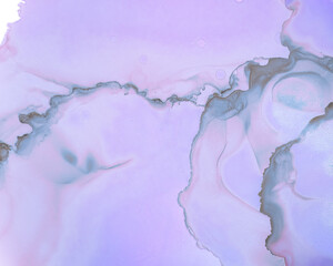 Fotobehang Kristal Etherisch waterpatroon met vloeibare inkt  © Yasna