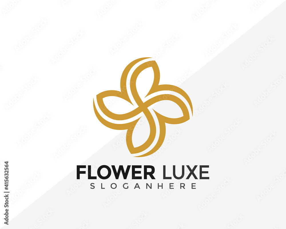 Golden Flower Boutique Logo Design. Creative Idea logos designs Vector illustration template Golden Flower Boutique Logo Design. Creative Idea logos designs Vector illustration template