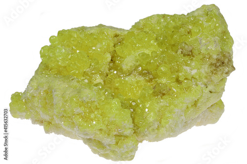 sulfur from Baja California, Mexico isolated on white background