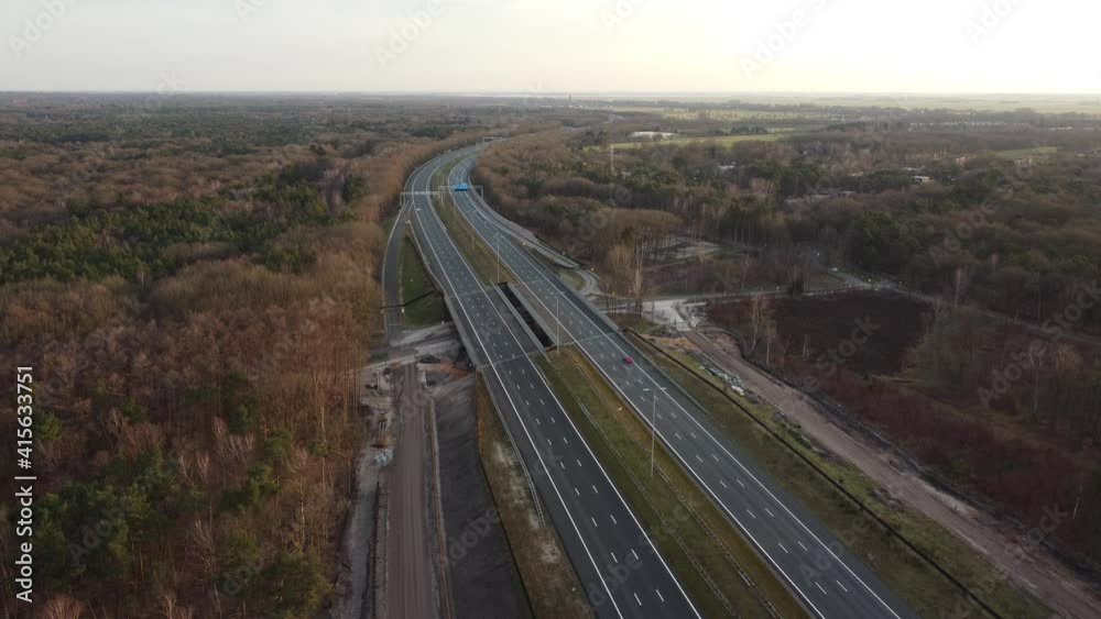 Aerial of Highway A27 in the Netherlands between Hilversum and Laren Aerial of Highway A27 in the Netherlands between Hilversum and Laren