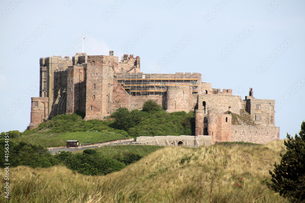 A view of Bamburgh castle in Northumberland