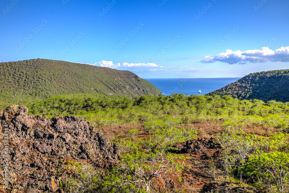 Pathways and scenery along the pathways of Tegus Cove in the Galapagos
