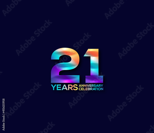 21 Year Anniversary Day background Concept