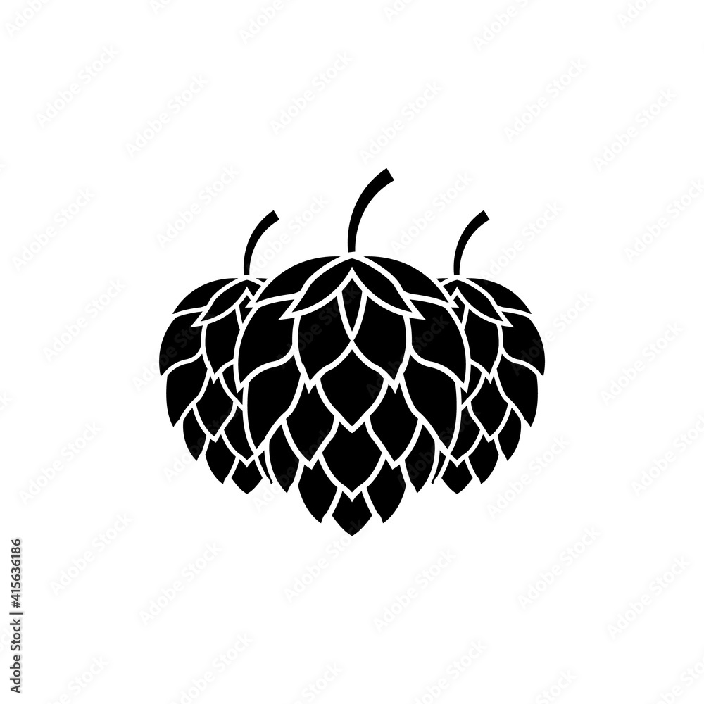 Hop icon, logo isolated on white background, hops Hop icon, logo isolated on white background, hops