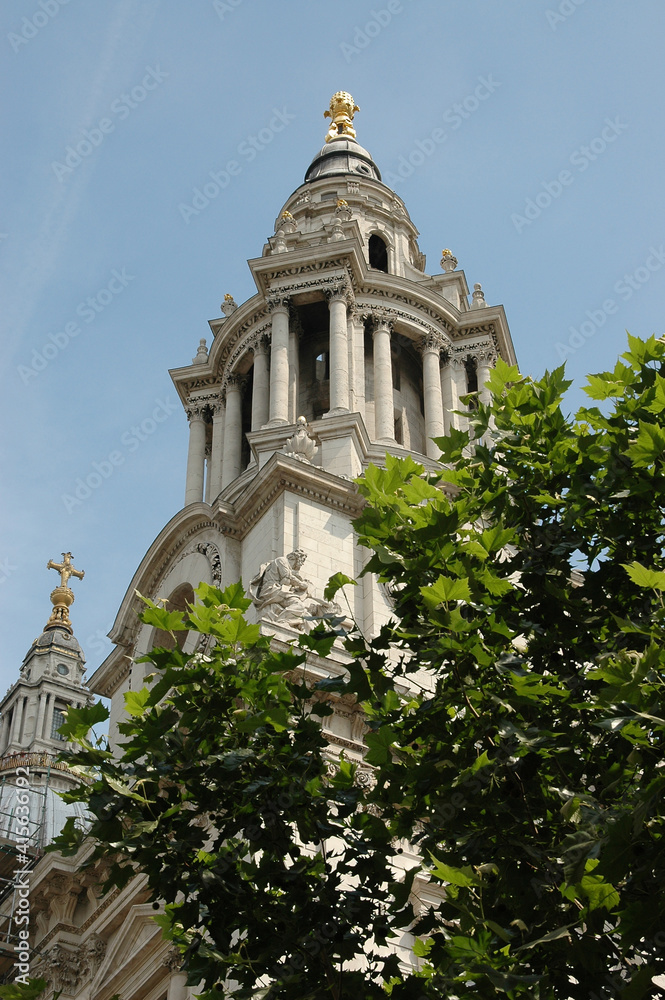The tower of St Paul’s Cathedral in London
