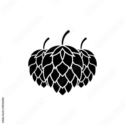 Hop icon, logo isolated on white background, hops