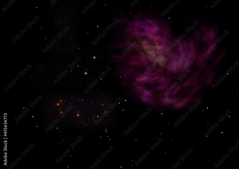 Fototapeta premium Star field in space and a nebulae.