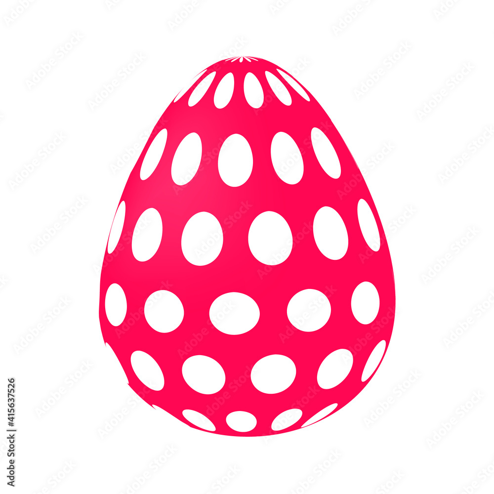 Colored Easter egg with a pattern of white circles. Easter design element for banners, cards, invitations Colored Easter egg with a pattern of white circles. Easter design element for banners, cards, invitations