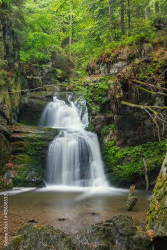 Fototapeta Naklejka Na Ścianę i Meble -  Resov waterfalls on the river Huntava in Nizky Jesenik, Northern Moravia, Czech Republic