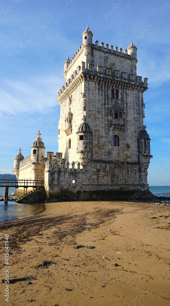 Belem Tower (Torre de Belem) in the city of Lisbon in Portugal.