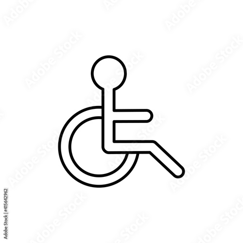 Disabled man icon. Wheelchair parking sign. Vector isolated