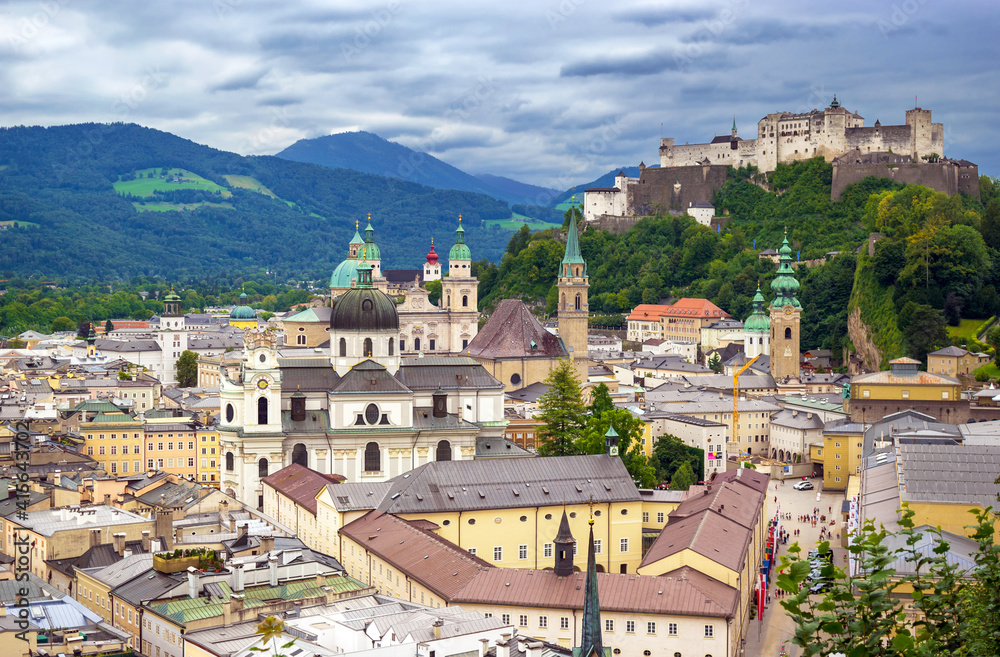 View of Salzburg cityscape Austria