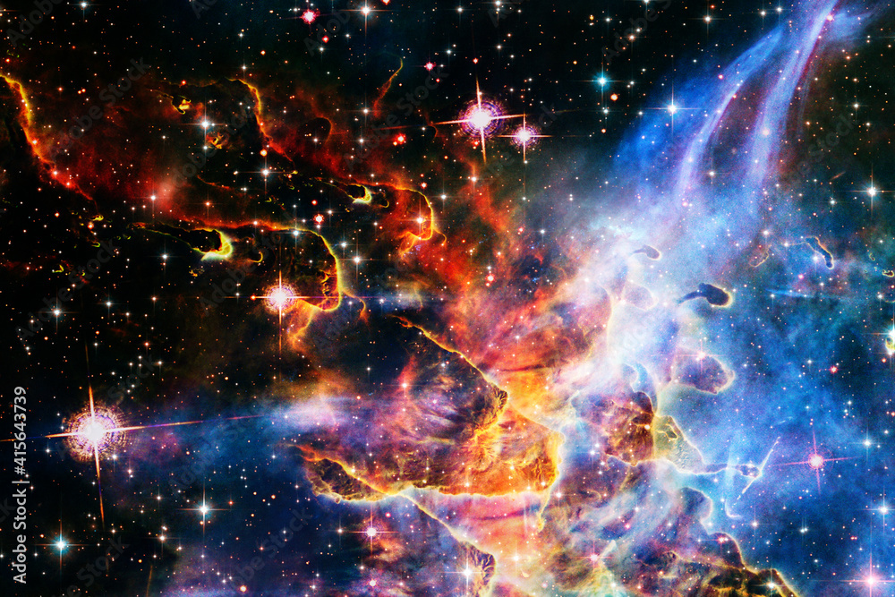 Obraz premium Colorful starry outer space background. The elements of this image furnished by NASA.