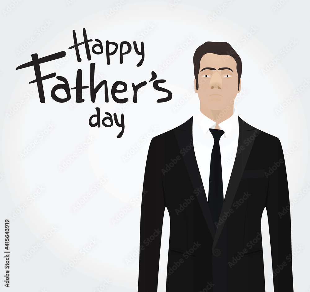 Happy Father's day card logo. vector illustration