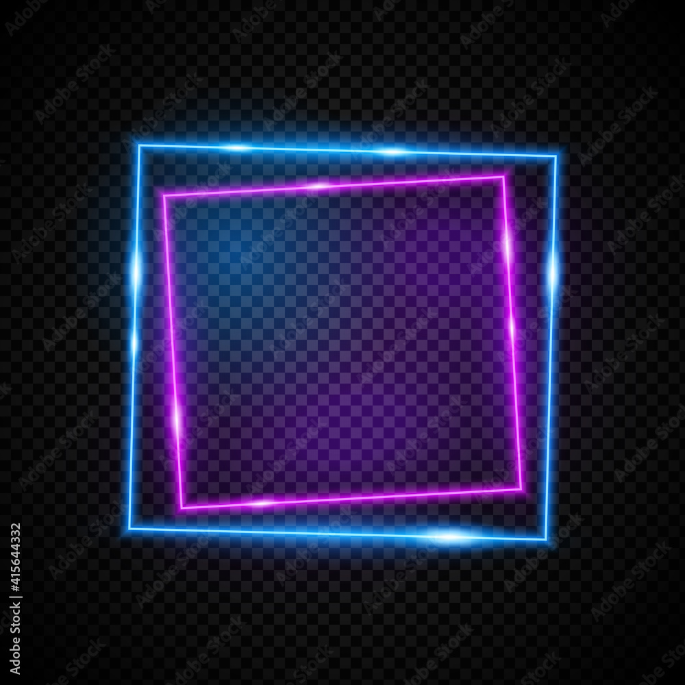 Glowing neon vector frame with light effect Glowing neon vector frame with light effect