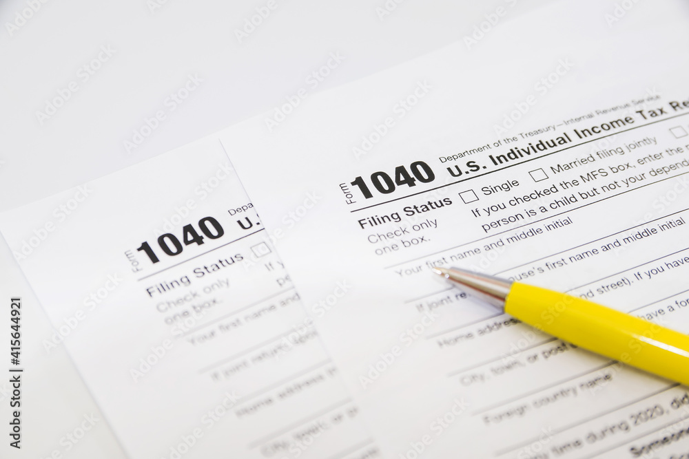 tax forms 1040 on white tax forms 1040 on white