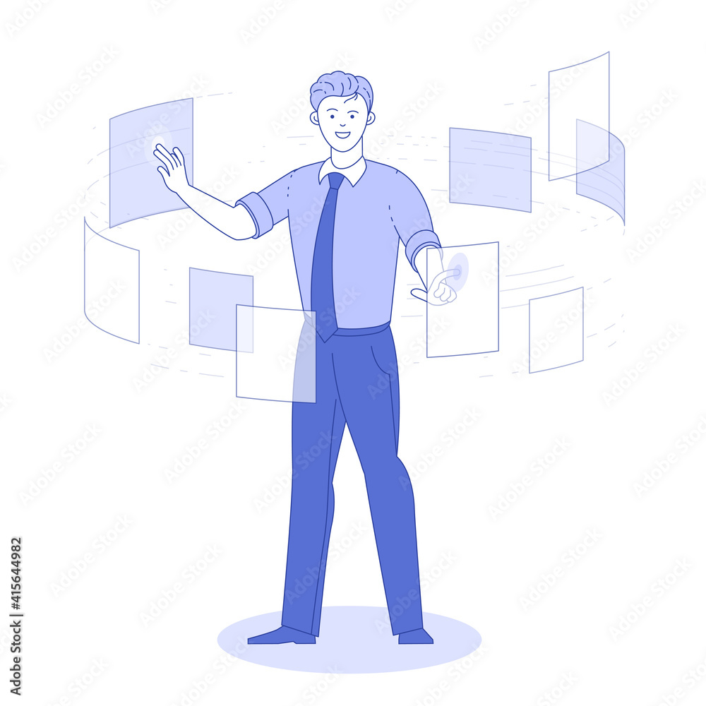 Document management data system vector concept. Document management data system vector concept.