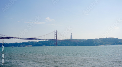 25 de Abril Bridge (Ponte 25 de Abril) in Lisbon, Portugal.