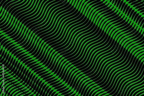 many bright green diagonal pipes of different sizes as halftone wavy line image 