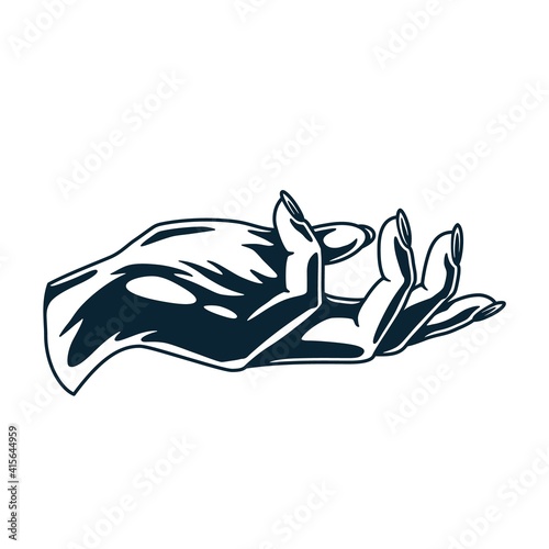 Woman wrist . Female hand with fingers for nail bar. Element for beauty studio. Fashion, trendy style of fingernails