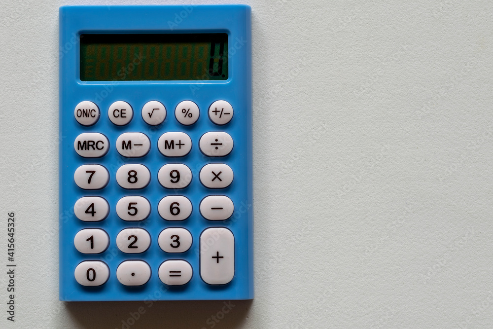 blue calculator isolated on franc background blue calculator isolated on franc background