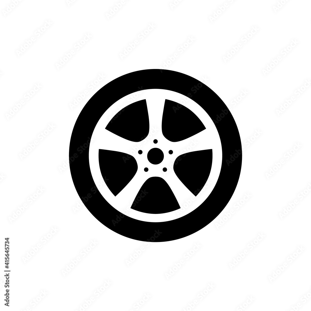 Wheel disks icon, logo isolated on white background