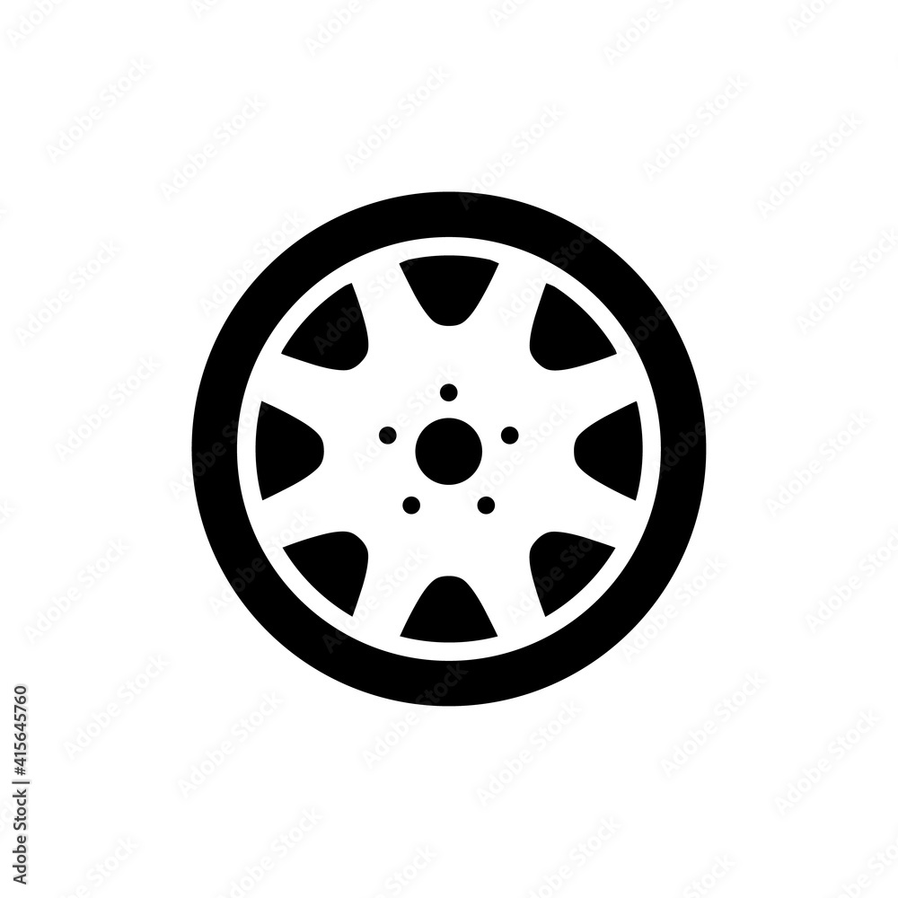 Wheel disks icon, logo isolated on white background