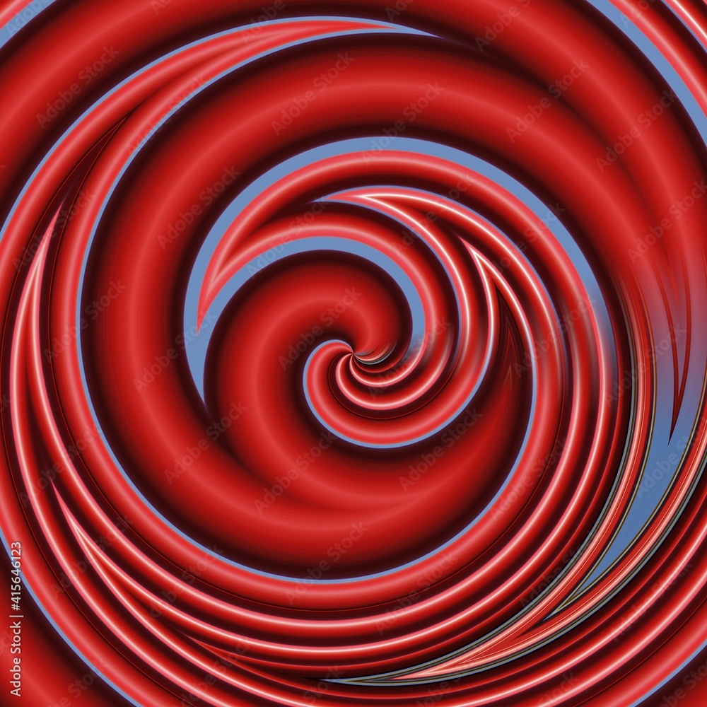 Fototapeta premium many bright red diagonal pipes of different sizes against a cloudless blue sky background