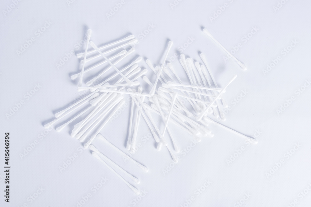 Heap of scattered hygiene sticks on white background Heap of scattered hygiene sticks on white background