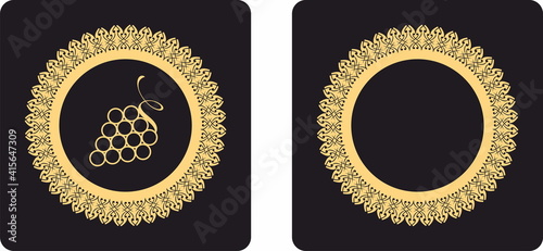 wine and grape  icon vector logo , Drink, alcoholic beverage symbol,  brunch of grapes
