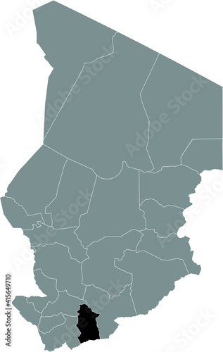 Black location map of Chadian Mandoul region inside gray map of Chad