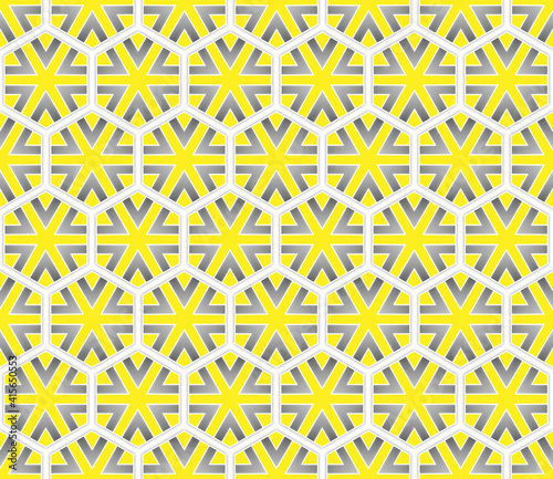 hexagonal cross yellow gray colored