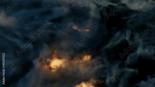 Fotografie, Obraz 3d rendered illustration of Magical Fire Storm Inferno