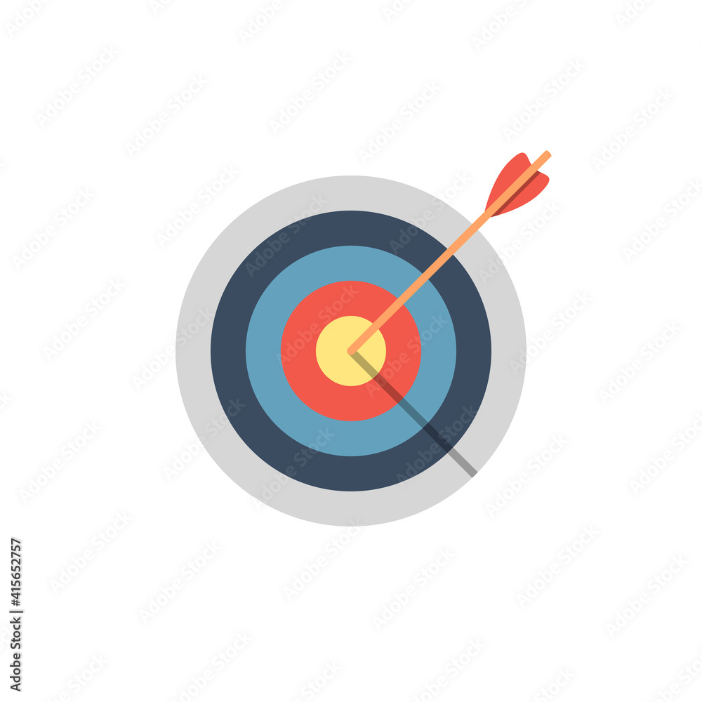 Target with arrow flat vector icon. Target with arrow flat vector icon.